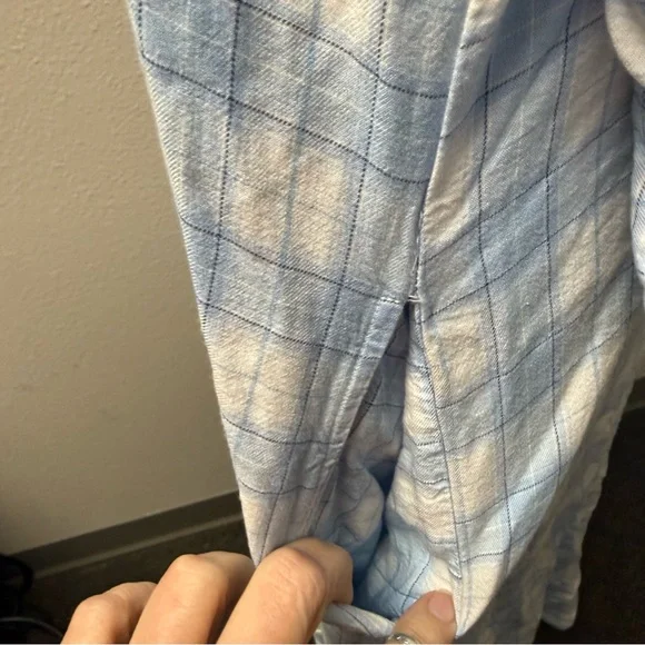 Lauren Ralph Lauren Blue Plaid Shirt Dress Tunic Button Down Roll Sleeve L - Picture 6 of 11